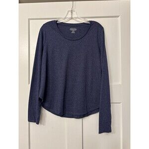 Pendleton Heather Blue Long Sleeve Scoop Neck Cotton/Poly T-Shirt Top Womens Med